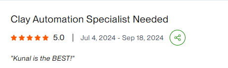Upwork review: Kunal is the BEST